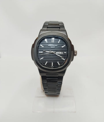 Premium Black Dial Stainless Steel Watch – Luxury Design