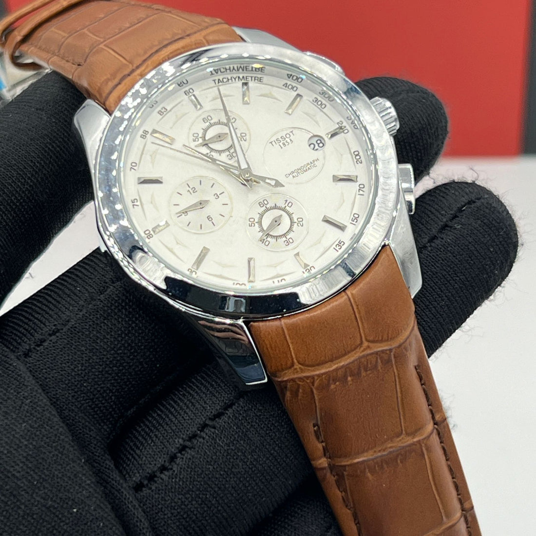 Tissot Classic Chronograph Watch – Brown Leather