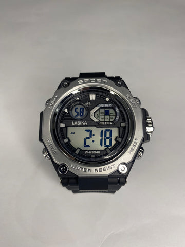 ⌚ LASIKA W-H9048 Digital Sports Watch – Silver Bezel Edition