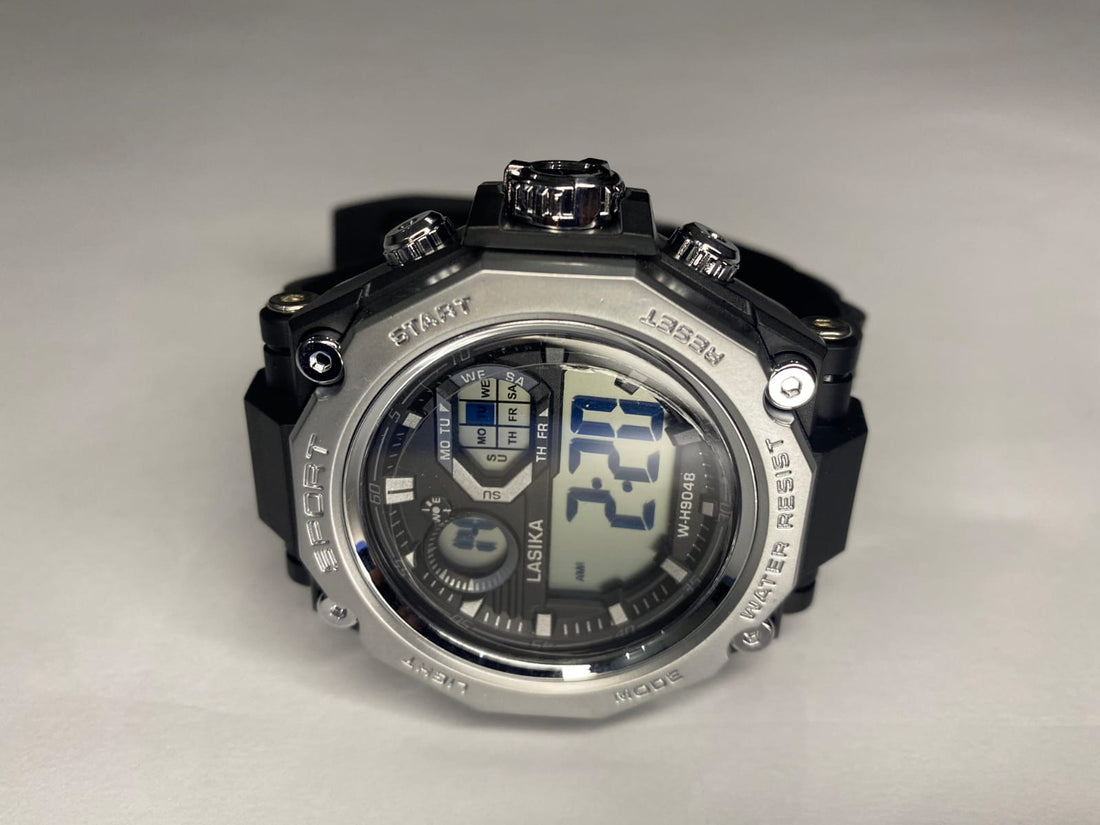 ⌚ LASIKA W-H9048 Digital Sports Watch – Silver Bezel Edition